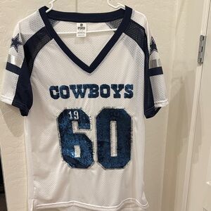 PINK Victoria's Secret White and Blue Cowboys Jersey